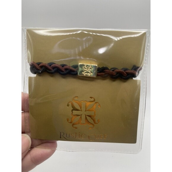 Rustic Cuff 2 Piece Set Stretch Hair Tie Or Bracelet Camo & Brown/Black New - Picture 4 of 6